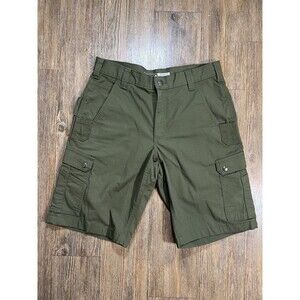 Carhartt Work Cargo Shorts Mens 32 Green Ripstop Rugged Flex Relaxed Fit 104727